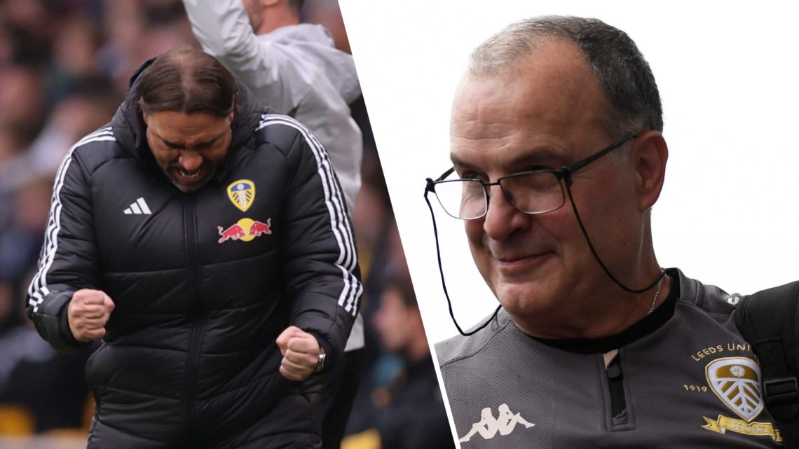 Split image of Leeds United manager Daniel Farke and Marcelo Bielsa