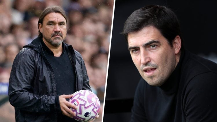 Split image of Leeds United manager Daniel Farke and Bournemouth manager Andoni Iraola
