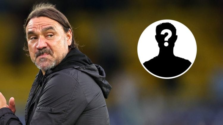 Daniel Farke applauds the Leeds fans after a Premier League match.