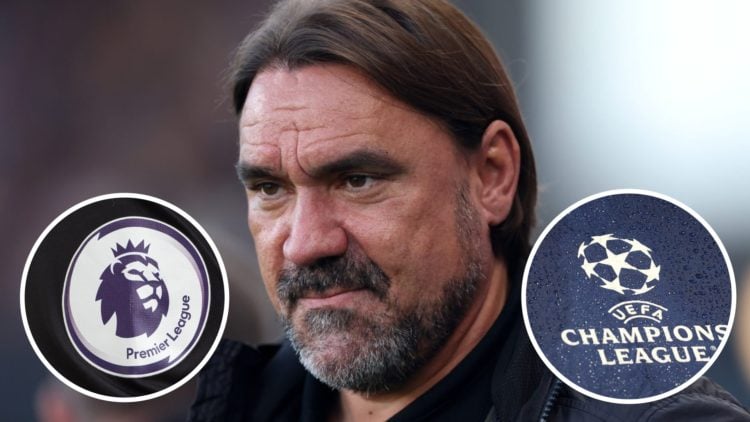 Daniel Farke looks on during a Leeds game.