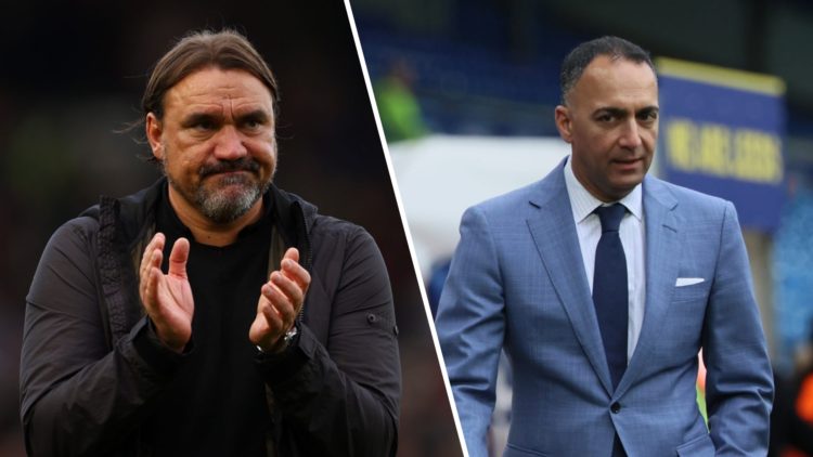 Split image of Leeds United manager Daniel Farke and Chairman Paraag Marathe