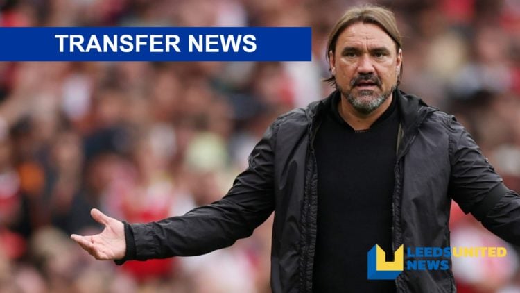 Leeds United manager Daniel Farke shrugs his shoulders.