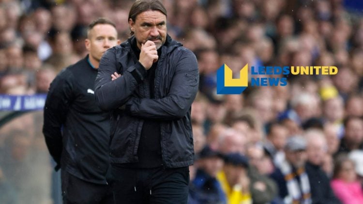 Leeds United manager Daniel Farke looks on during a game.