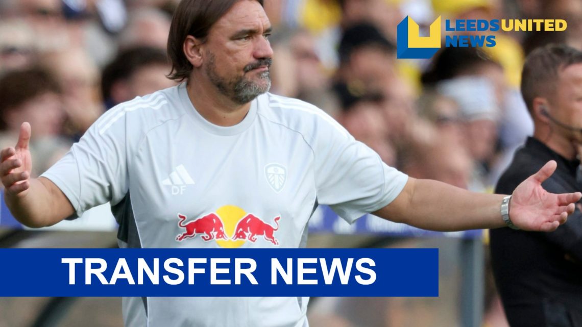 Leeds United manager Daniel Farke shrugs his shoulders.
