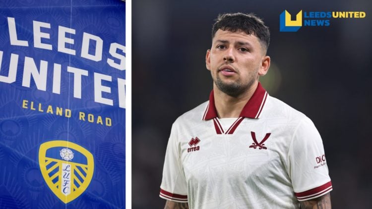 Split image of Sheffield United's Gustavo Hamer in action, and a general view of Leeds United's Bramall Lane stadium.