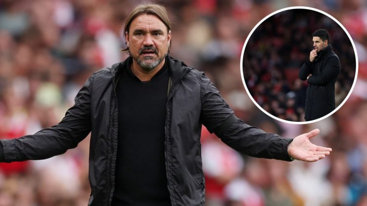 Leeds United manager Daniel Farke (left) and Arsenal's Mikel Arteta (right)