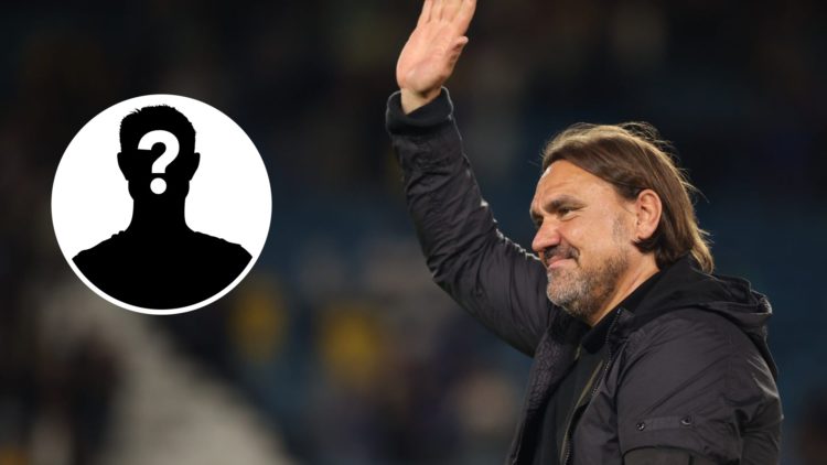 Leeds United manager Daniel Farke (right) and mystery player inset (left)