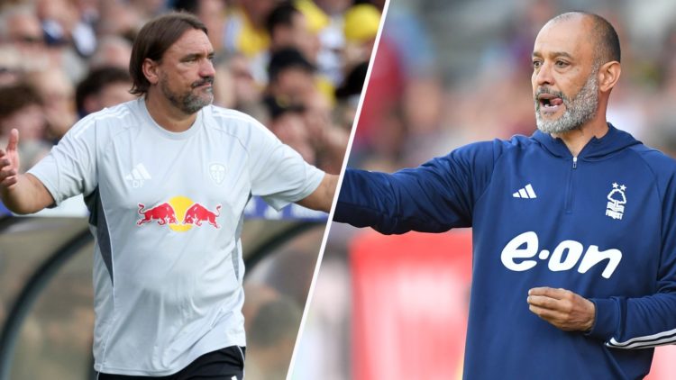 Leeds United manager Daniel Farke (left) and Nottingham Forest manager Nuno Espirito Santo (right)