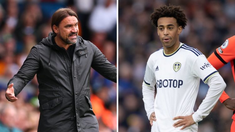 Leeds United manager Daniel Farke (left) and Tyler Adams (right)