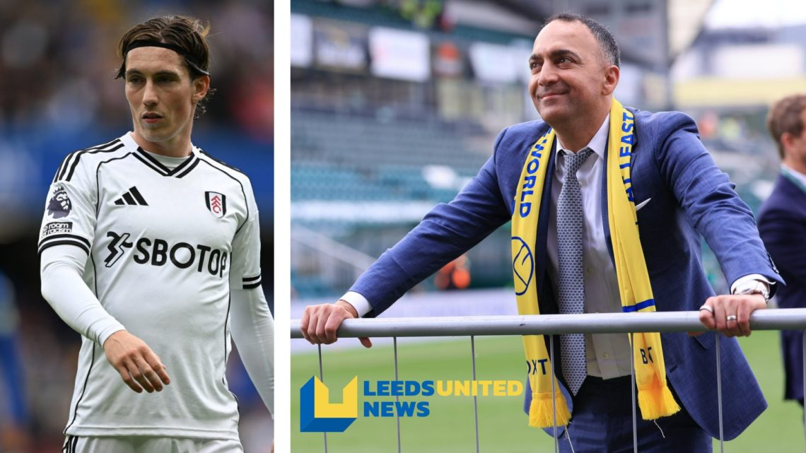 Split image of Harry Wilson in action for Fulham, and Leeds United chairman Paraag Marathe.