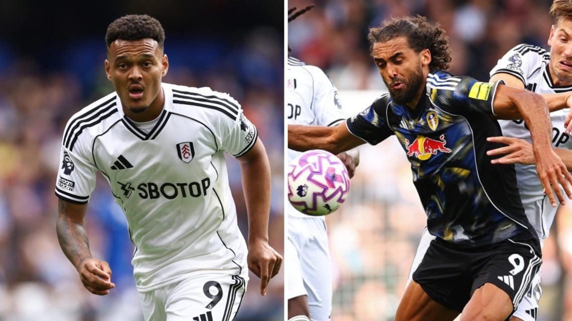 Split image of Fulham man Rodrigo Muniz and Leeds forward Dominic Calvert-Lewin