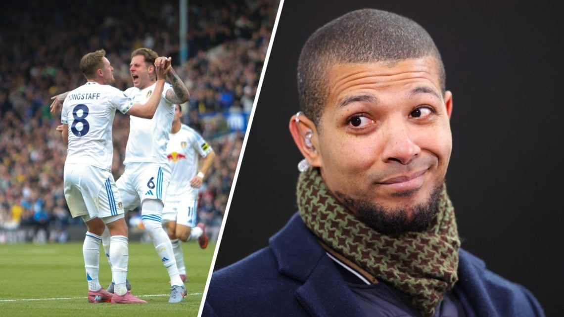 Split image of Leeds United players Sean Longstaff and Joe Rodon, and Pundit Jermaine Beckford