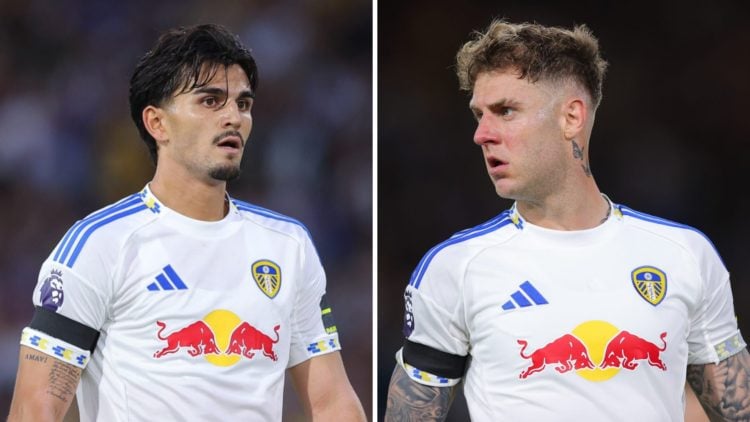 Split image of Leeds United defenders Pascal Struijk and Joe Rodon