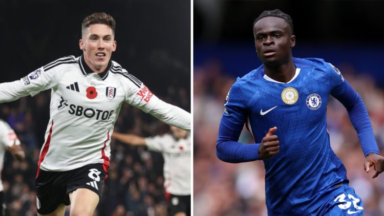 Harry Wilson and Tyrique George in action for Fulham and Chelsea.