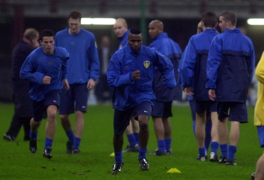 Lucas Radebe in Leeds United training