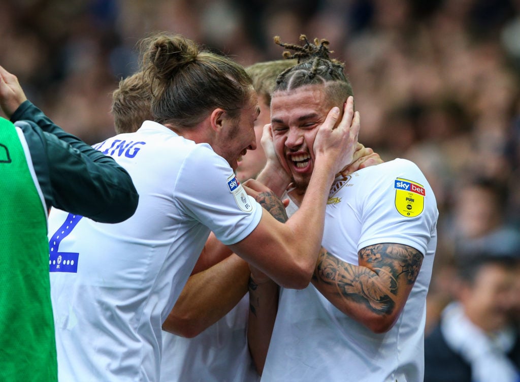 Luke Ayling and Kalvin Phillips celebrate during Leeds United v Birmingham City - Sky Bet Championship