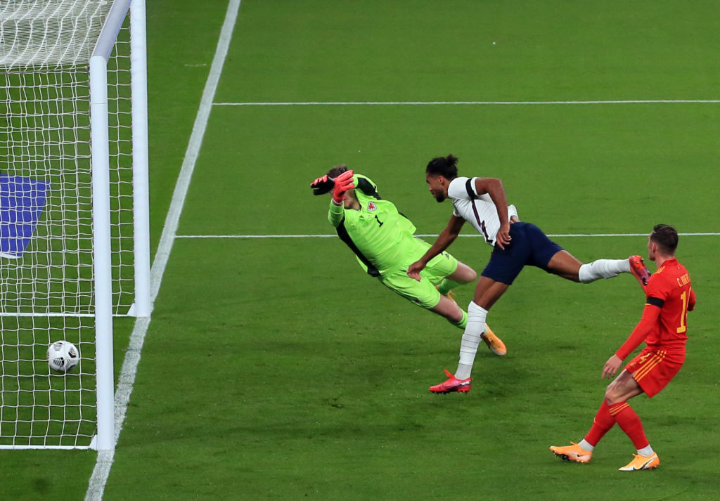 Dominic Calvert Lewin in action for England against Wales