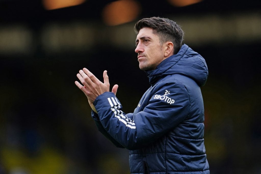 Pablo Hernandez applauds the Leeds United fans