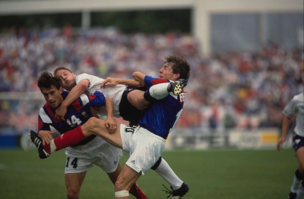 David Batty during 1992 UEFA European Football Championship - Group 1 - France V England
