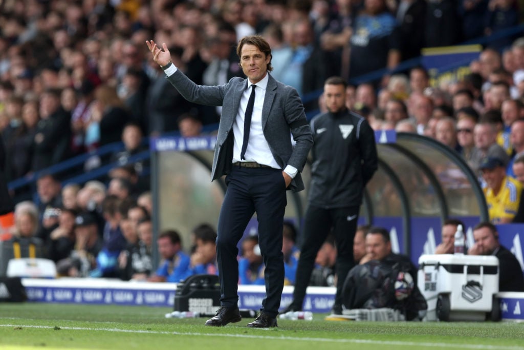 Scott Parker looks on during Leeds United FC v Burnley FC - Sky Bet Championship