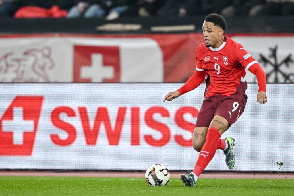 Noah Okafor in action for Switzerland.