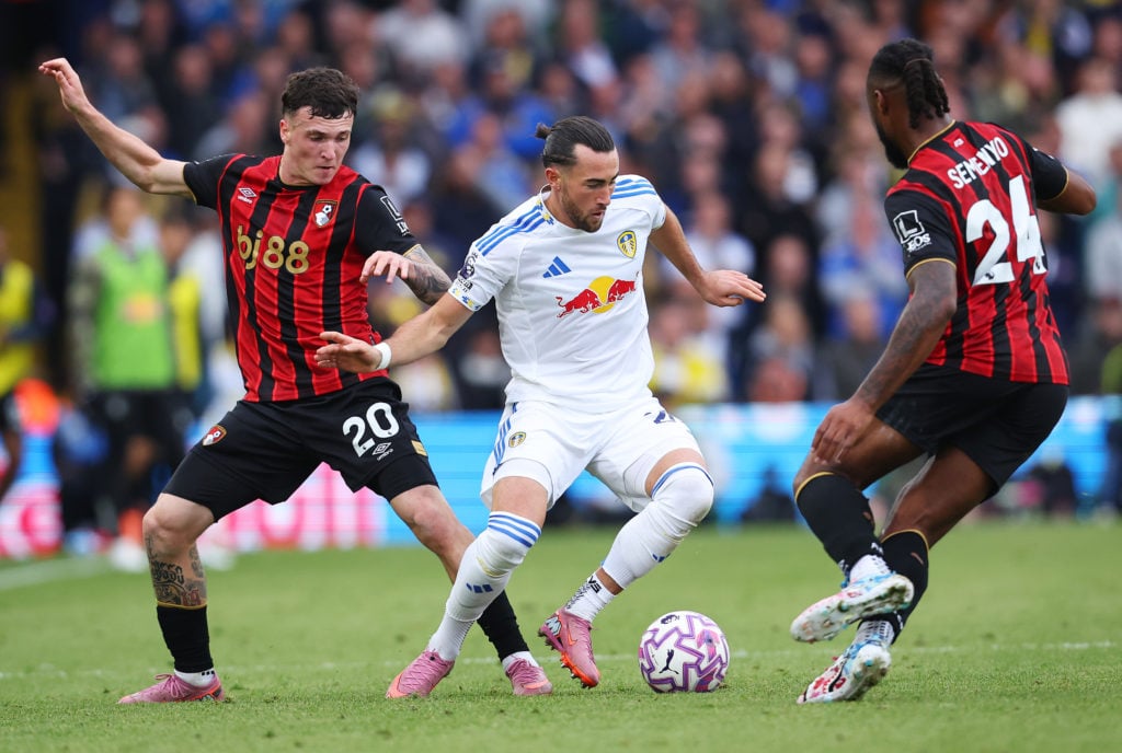 Jack Harrison in action for Leeds v Bournemouth.