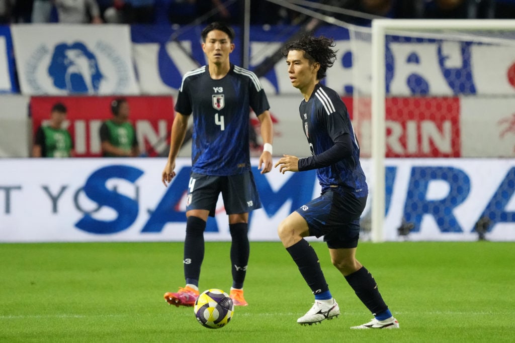 Ao Tanaka on the ball during Japan v Paraguay - International Friendly