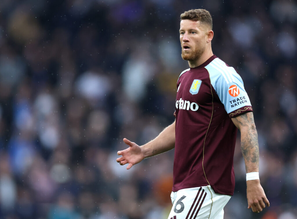 Ross Barkley in action for Aston Villa during a Premier League clash against Tottenham