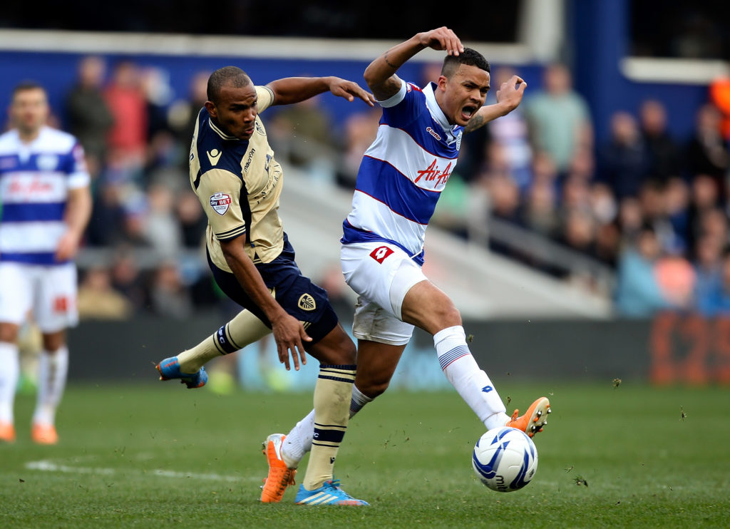 Jermaine Jenas in action during Queens Park Rangers v Leeds United - Sky Bet Championship