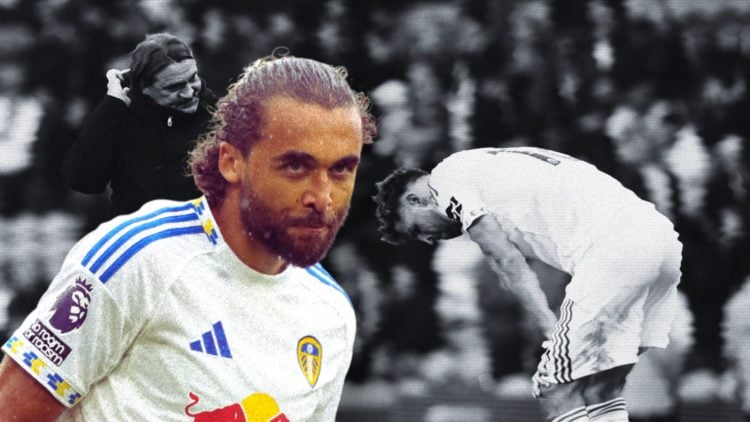 Collage image of Dominic Calvert-Lewin in front of Daniel Farke and Anton Stach.