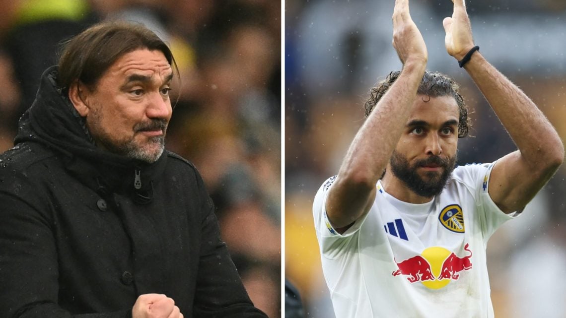 Dominic Calvert-Lewin and Daniel Farke.