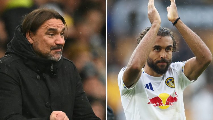 Dominic Calvert-Lewin and Daniel Farke.