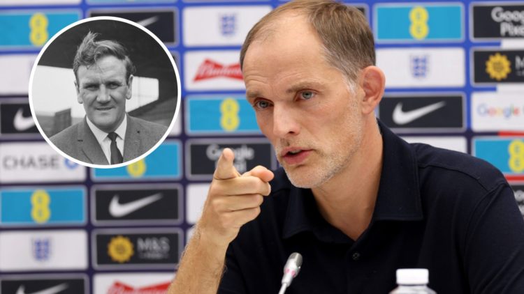 Leeds United legend Don Revie (left) and England manager Thomas Tuchel (right)