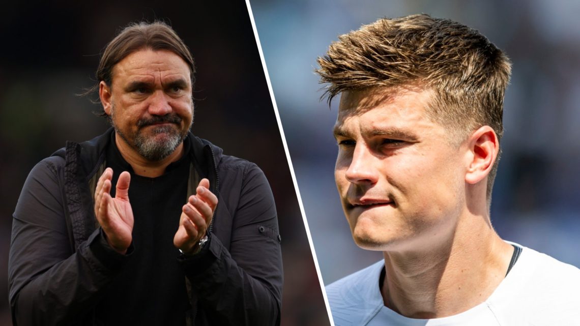Split image of Leeds United manager Daniel Farke and Jaka Bijol