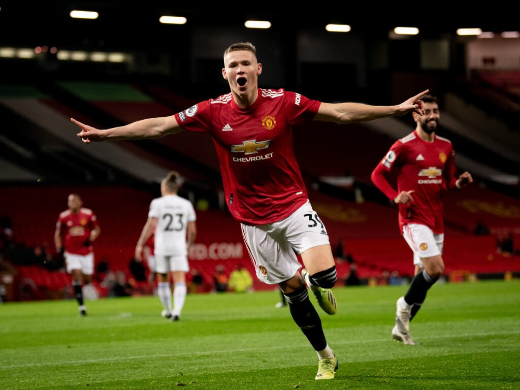 Scott McTominay celebrates during Manchester United v Leeds United - Premier League