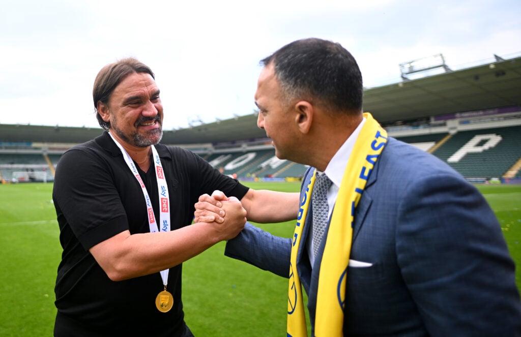 Daniel Farke and Paraag Marathe shake hands