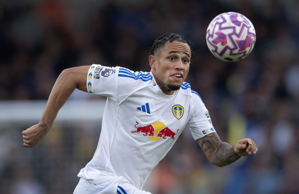 Noah Okafor in action for Leeds United during a Premier League clash against Bournemouth
