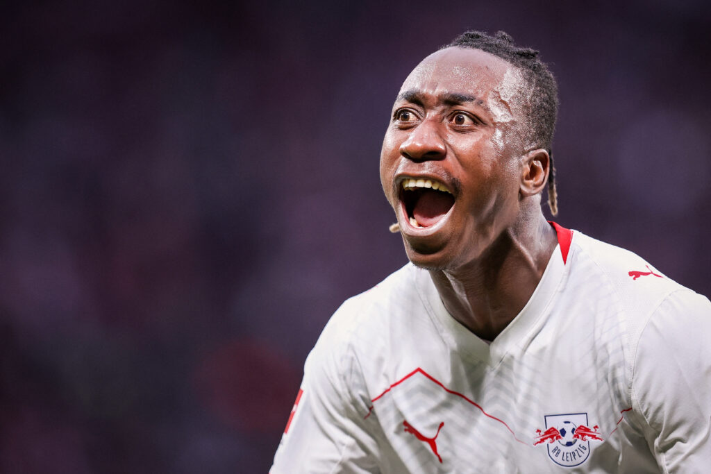 Yan Diomande in action for RB Leipzig
