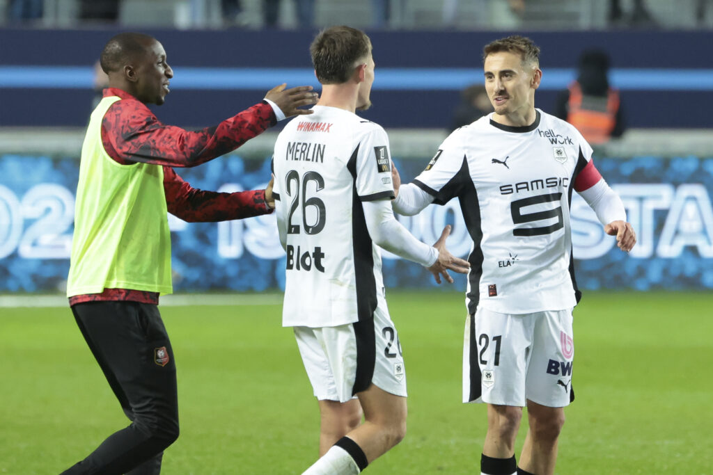 Glen Kamara celebrates during Paris FC v Stade Rennais FC - Ligue 1 McDonald's