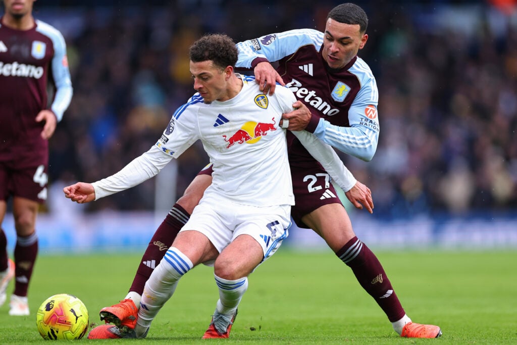 Ethan Ampadu in action during Leeds United v Aston Villa - Premier League
