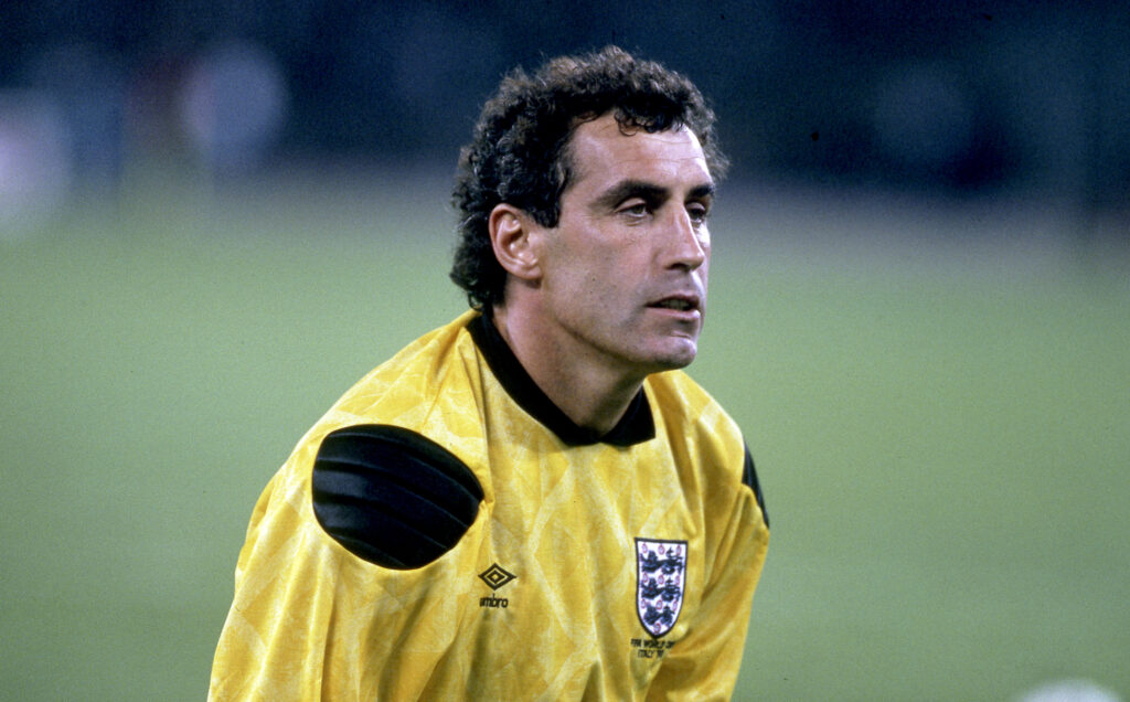 Peter Shilton in action for England