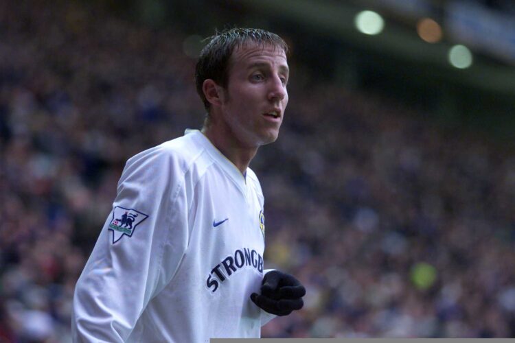 10 Feb 2001:  Lee Bowyer of Leeds United during the FA Carling Premiership game between Leeds United and Derby County at Elland Road in Leeds. Mand...