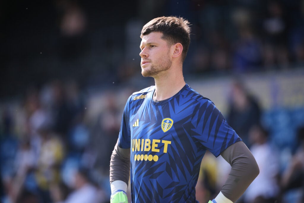 Illan Meslier in action for Leeds United