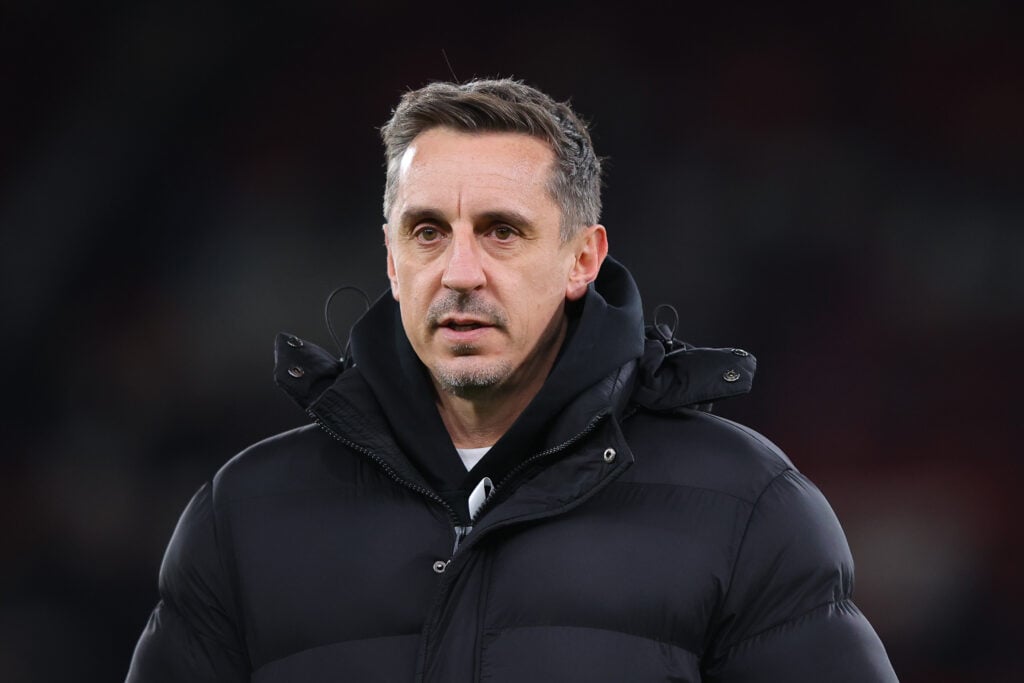 Gary Neville at Manchester United vs Everton