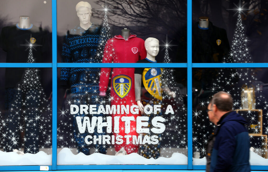 Leeds United club shop at Christmas