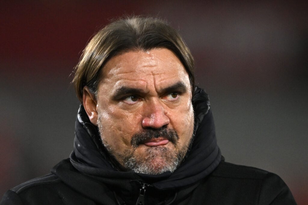 Daniel Farke managing Leeds United away at Brentford