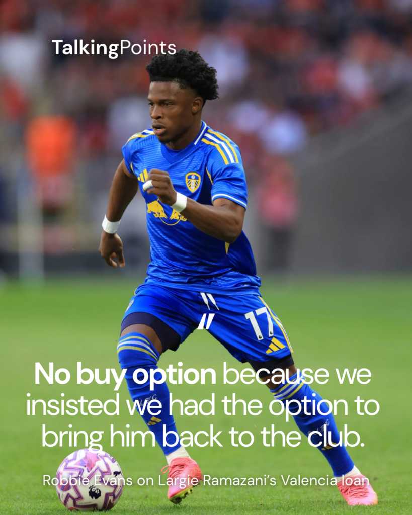 Robbie Evans on Largie Ramazani.