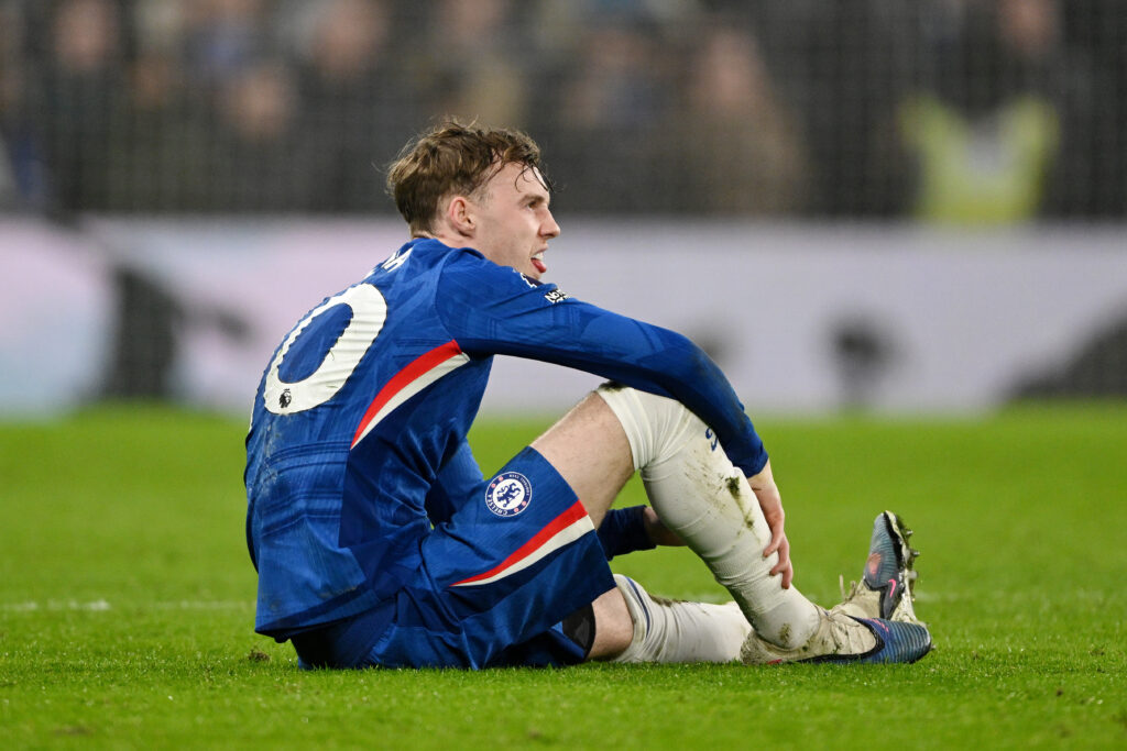 Cole Palmer in disbelief v Leeds.