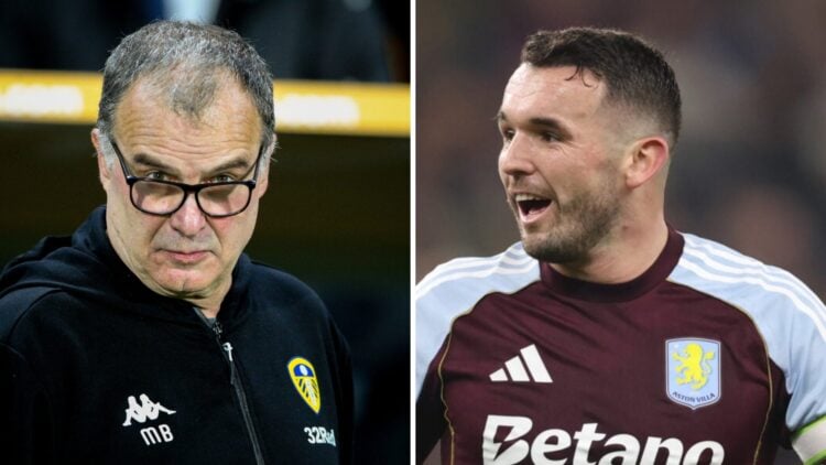 Former Leeds United manager Marcelo Bielsa (left), Aston Villa captain John McGinn (right)