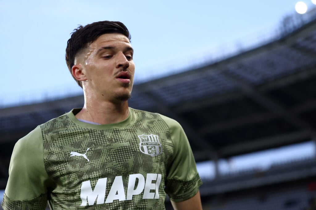 Tarik Muharemovic of US Sassuolo during warm up before the